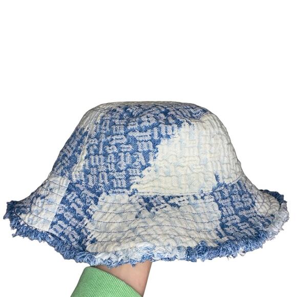 PALM ANGELS Blue Monogram Denim Bucket Hat main image 6